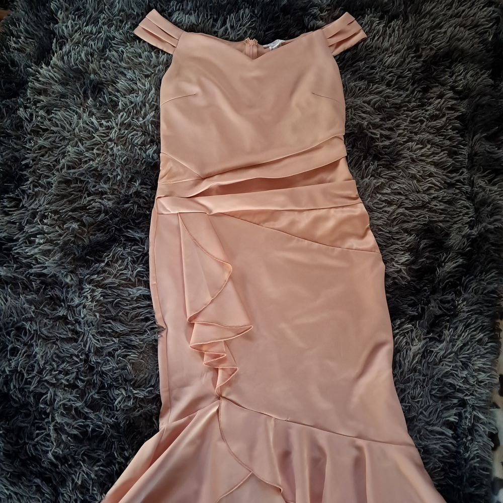 VENUS Peach Off The Shoulder Gown